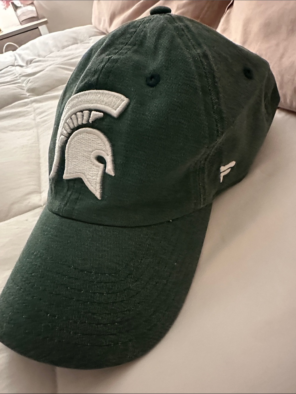 Michigan State University Dark Green Baseball Cap with White Spartan Logo